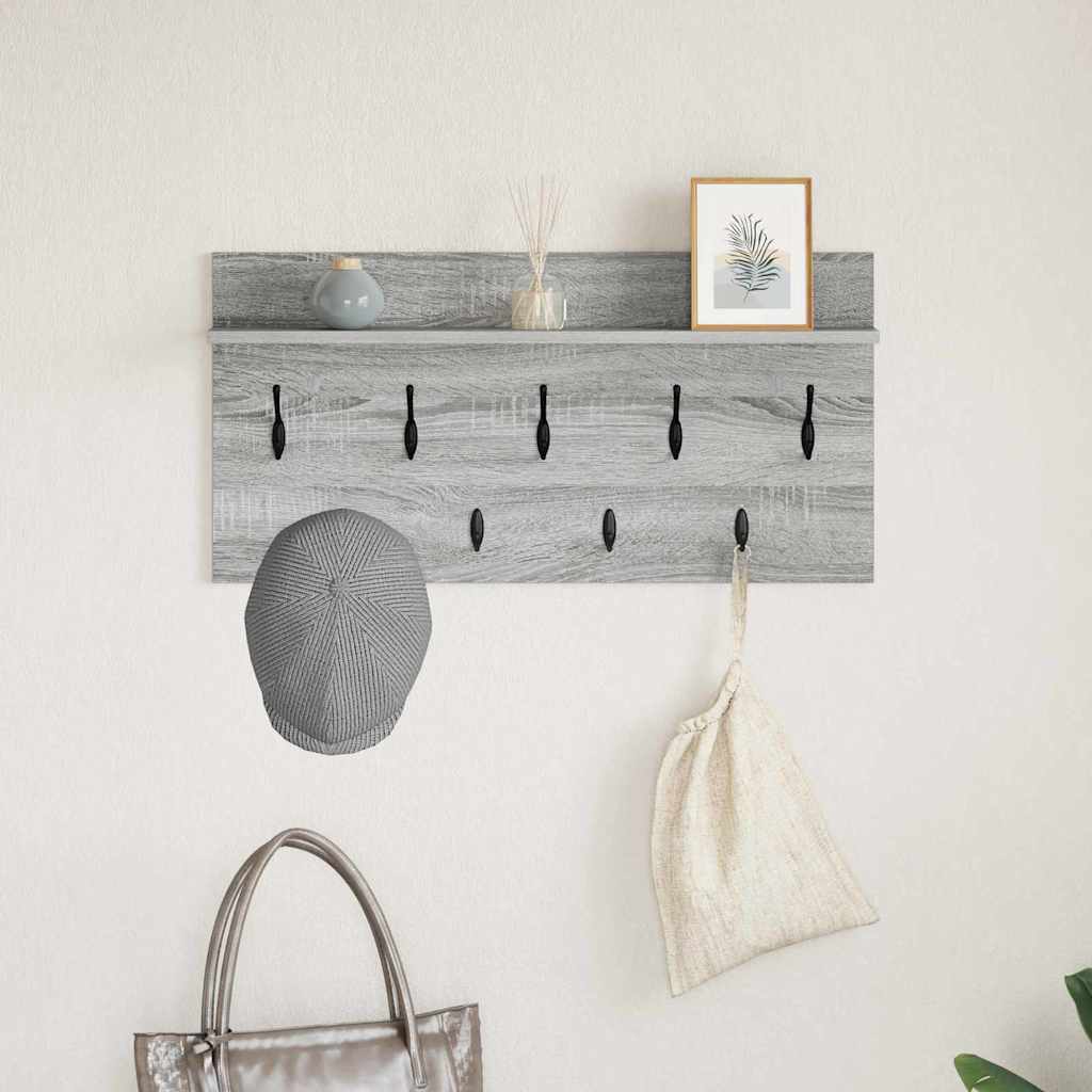 vidaXL Răcător de paltoane montat pe perete sonoma gri 80 x 40 x 12 cm vidaXL Răcător de paltoane montat pe perete sonoma gri 80 x 40 x 12 cm