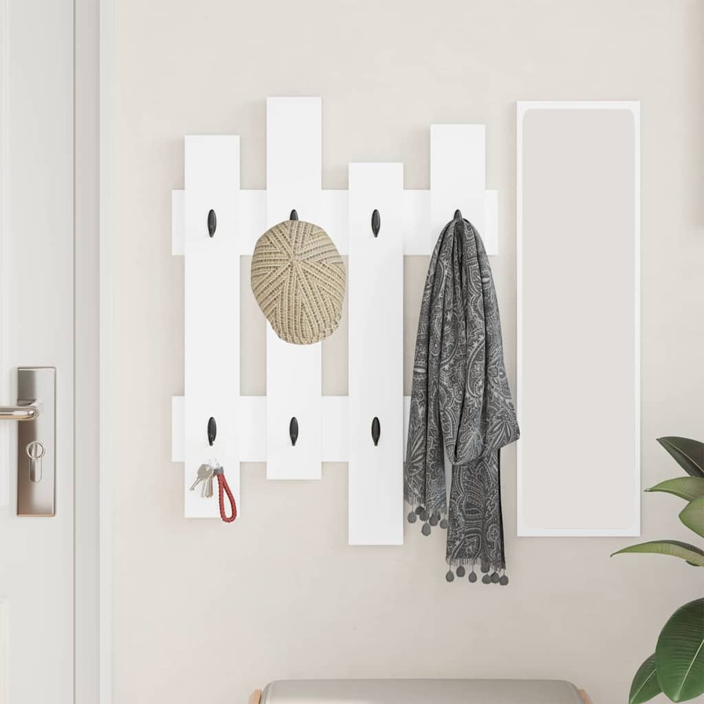 vidaXL Răcător de paltoane montat pe perete Alb 60 x 3 x 82 cm