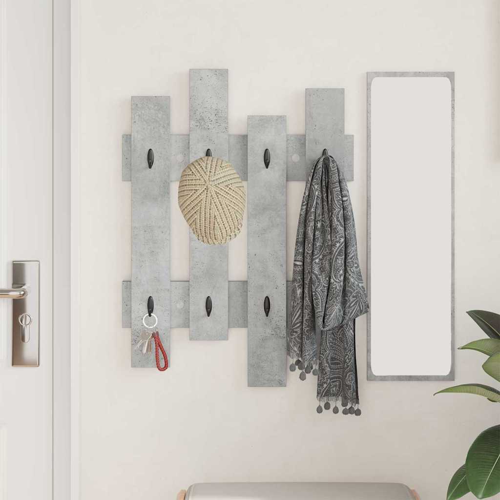vidaXL Răcător de paltoane montat pe perete Gri beton 60 x 3 x 82 cm vidaXL Răcător de paltoane montat pe perete Gri beton 60 x 3 x 82 cm