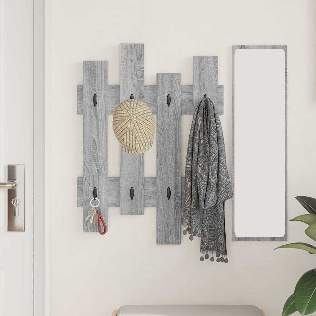 vidaXL Răcător de paltoane montat pe perete sonoma gri 60 x 3 x 82 cm vidaXL Răcător de paltoane montat pe perete sonoma gri 60 x 3 x 82 cm