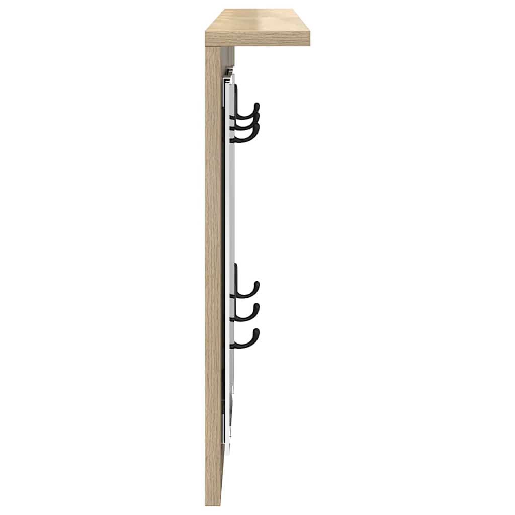 vidaXL Răcător de paltoane montat pe perete cu raft Stejar sonoma