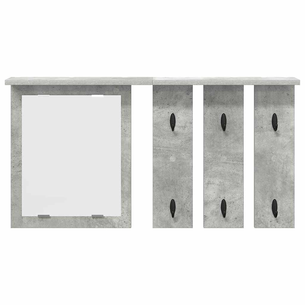 vidaXL Răcător de paltoane montat pe perete Gri beton 85 x 10 x 45 cm