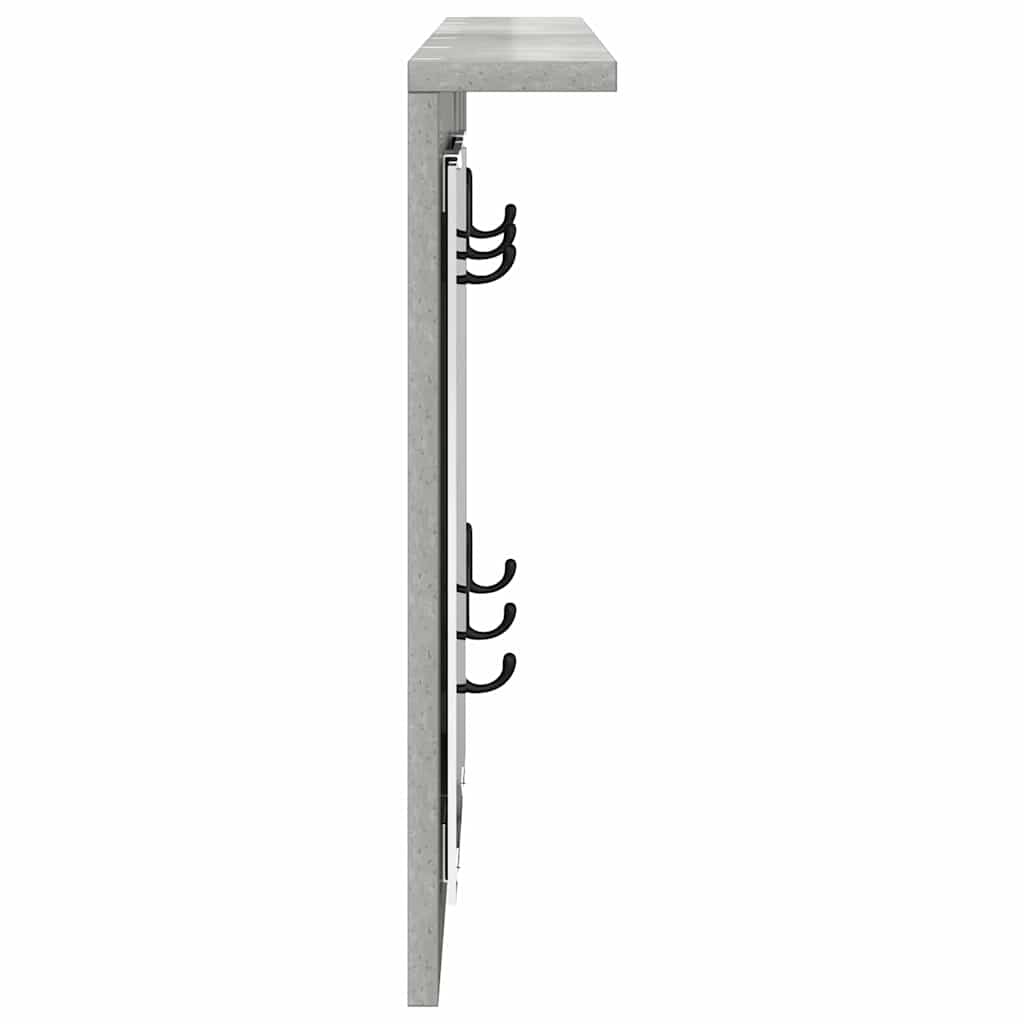 vidaXL Răcător de paltoane montat pe perete Gri beton 85 x 10 x 45 cm
