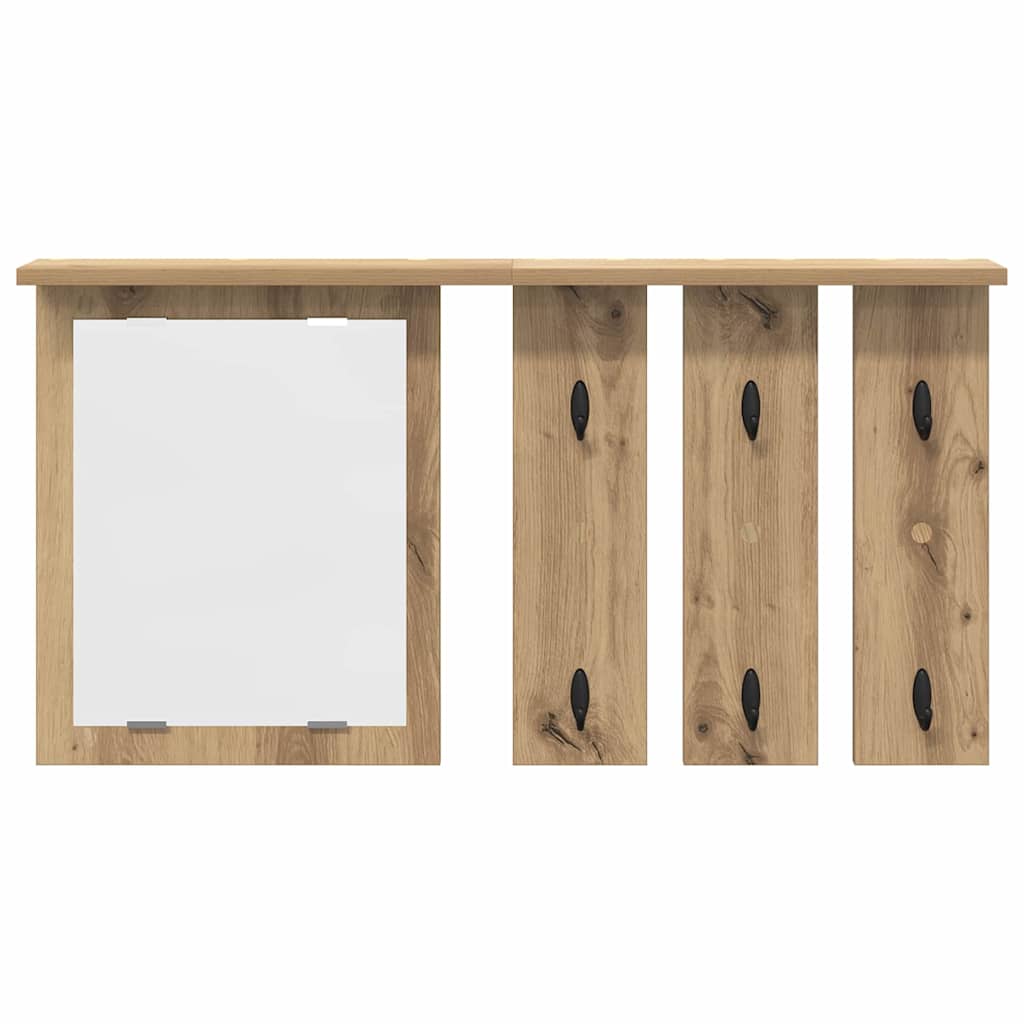 vidaXL Răcător de paltoane montat pe perete cu raft stejar artizanal