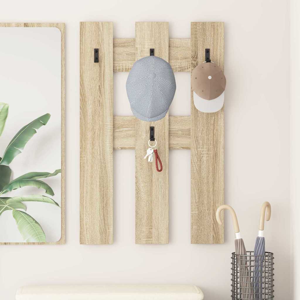 vidaXL Răcător de paltoane montat pe perete Pe perete Stejar sonoma