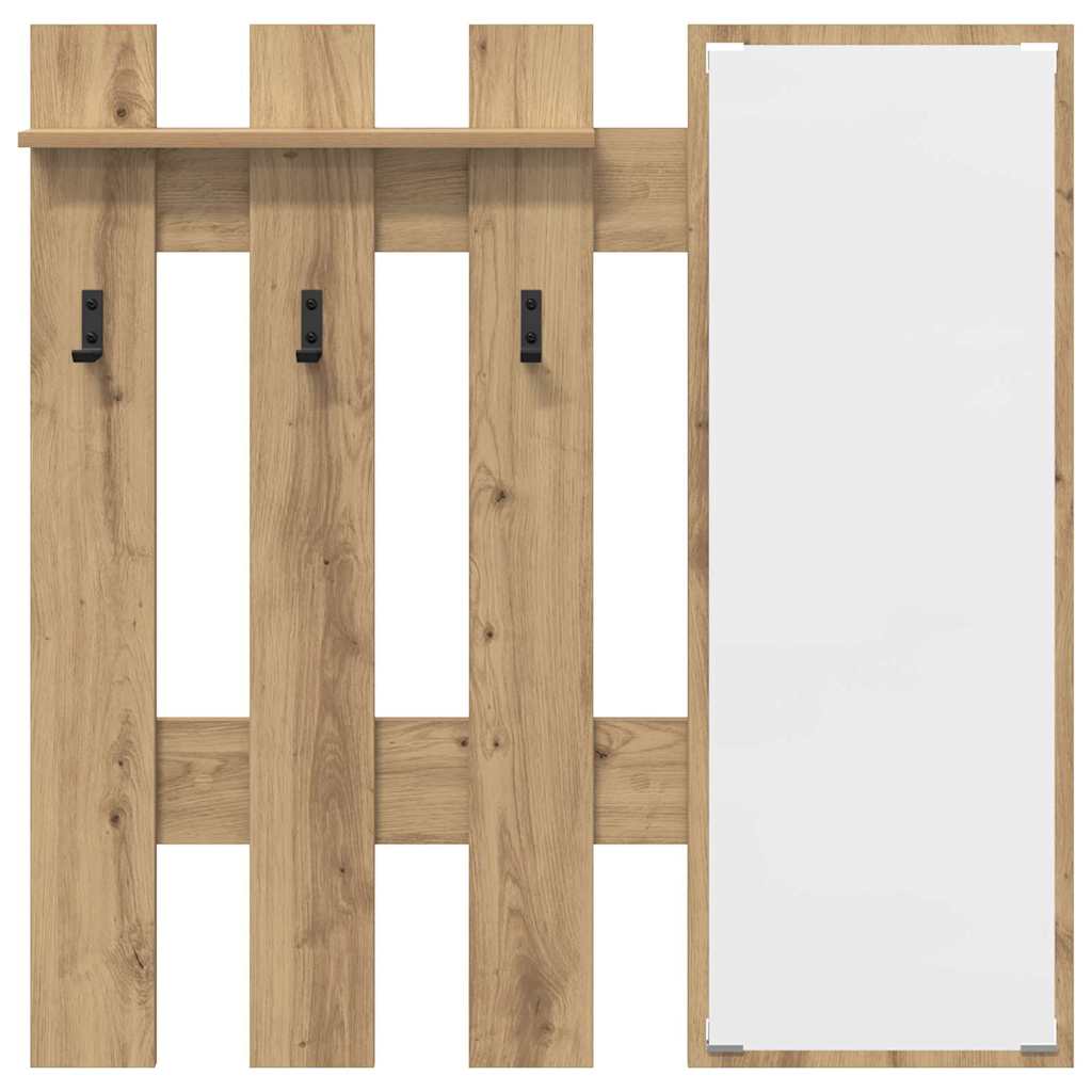 vidaXL Răcător de paltoane montat pe perete Stejar artisanal vidaXL Răcător de paltoane montat pe perete Stejar artisanal