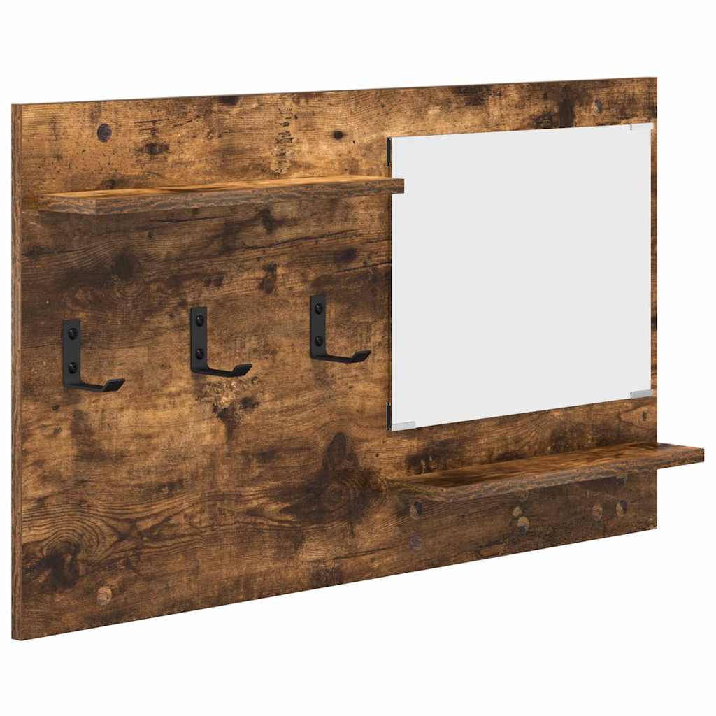 vidaXL Răcător de paltoane montat pe perete cu raft Stejar afumat