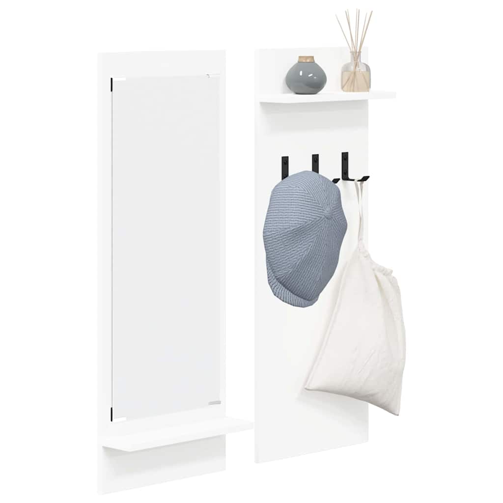 vidaXL Răcător de paltoane montat pe perete Alb 70 x 10 x 90 cm