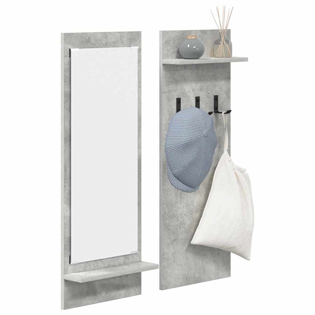 vidaXL Răcător de paltoane montat pe perete Gri beton 70 x 10 x 90 cm vidaXL Răcător de paltoane montat pe perete Gri beton 70 x 10 x 90 cm