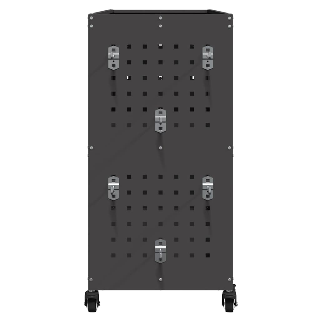 vidaXL Cărucior pentru unelte cu raft cu roata Negru 75 x 35 x 73 cm
