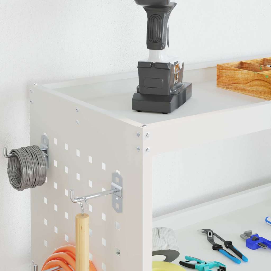 vidaXL Cărucior pentru unelte Alb 75 x 35 x 73 cm Oțel laminat la rece