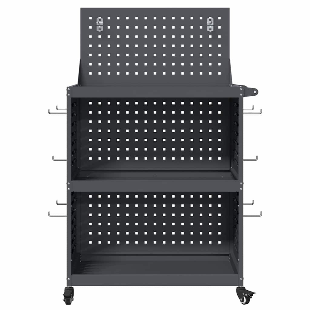 vidaXL Cărucior pentru unelte cu raft cu roata cu depozitare Manual Antracit 65 x 35 x 111 cm vidaXL Cărucior pentru unelte cu raft cu roata cu depozitare Manual Antracit 65 x 35 x 111 cm