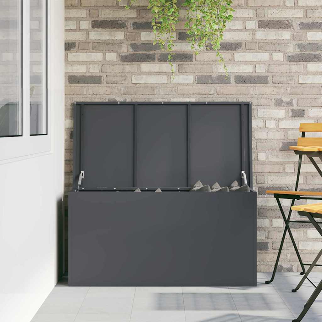vidaXL Cutie de depozitare exterioară Antracit 100 x 50.5 x 50 cm vidaXL Cutie de depozitare exterioară Antracit 100 x 50.5 x 50 cm
