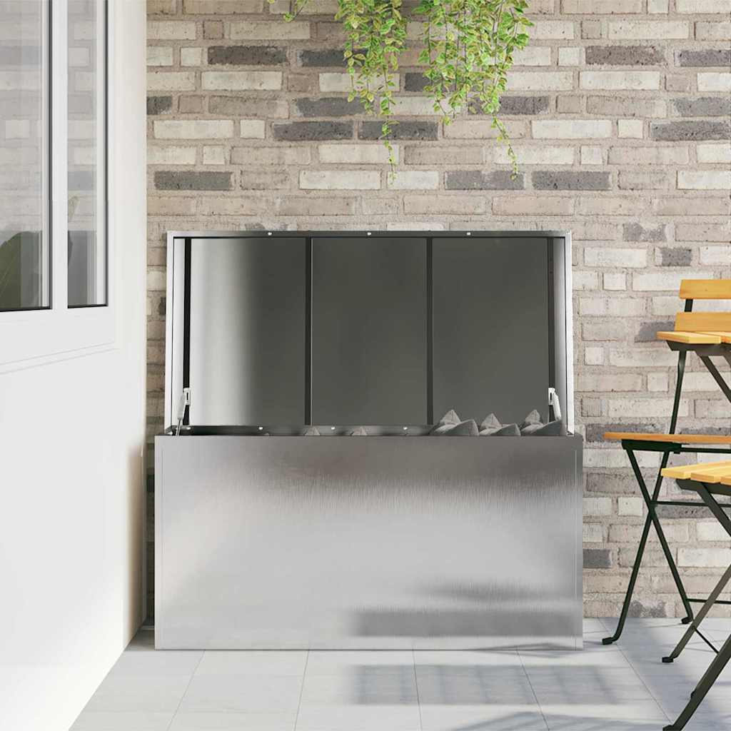 vidaXL Cutie de depozitare exterioară Argintiu 100 x 50,5 x 50 cm Oțel