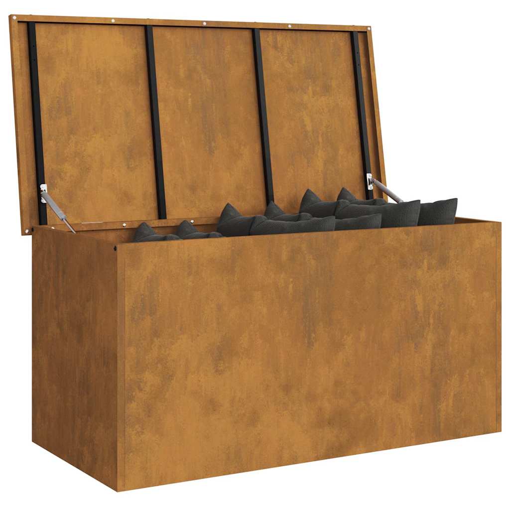 vidaXL Cutie de depozitare exterioară Ruginit 100 x 50,5 x 50 cm Oțel