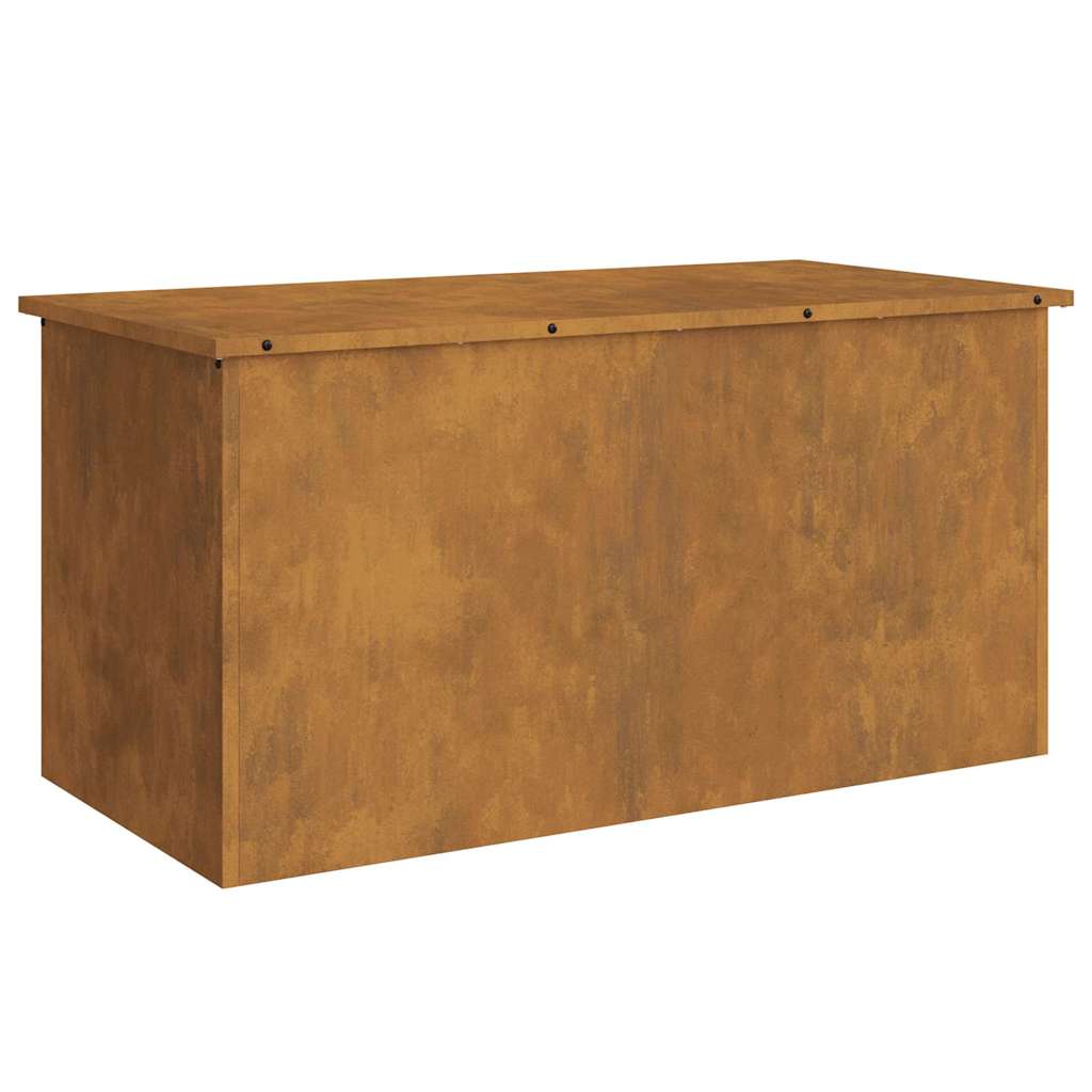 vidaXL Cutie de depozitare exterioară Ruginit 100 x 50,5 x 50 cm Oțel