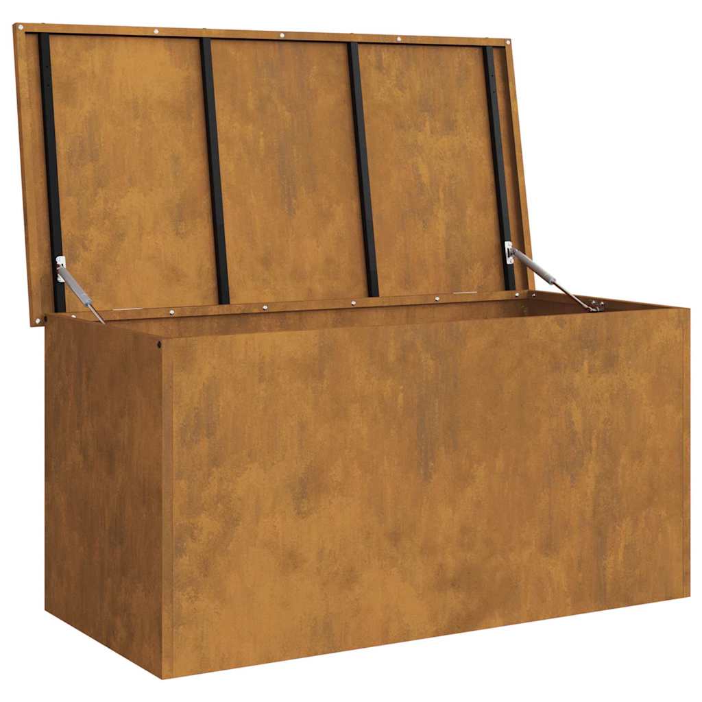 vidaXL Cutie de depozitare exterioară Ruginit 100 x 50,5 x 50 cm Oțel