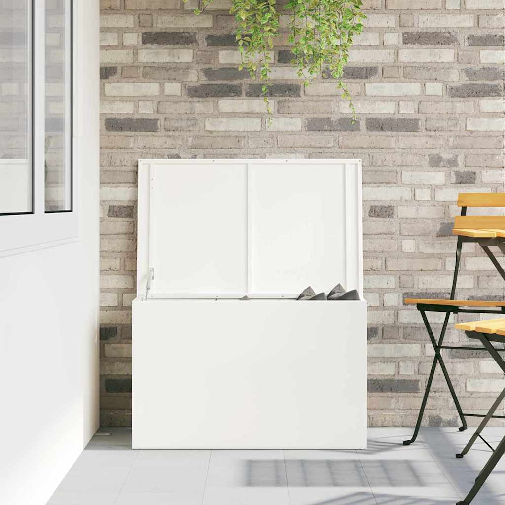 vidaXL Cutie de depozitare exterioară Alb 80 x 50.5 x 50 cm vidaXL Cutie de depozitare exterioară Alb 80 x 50.5 x 50 cm