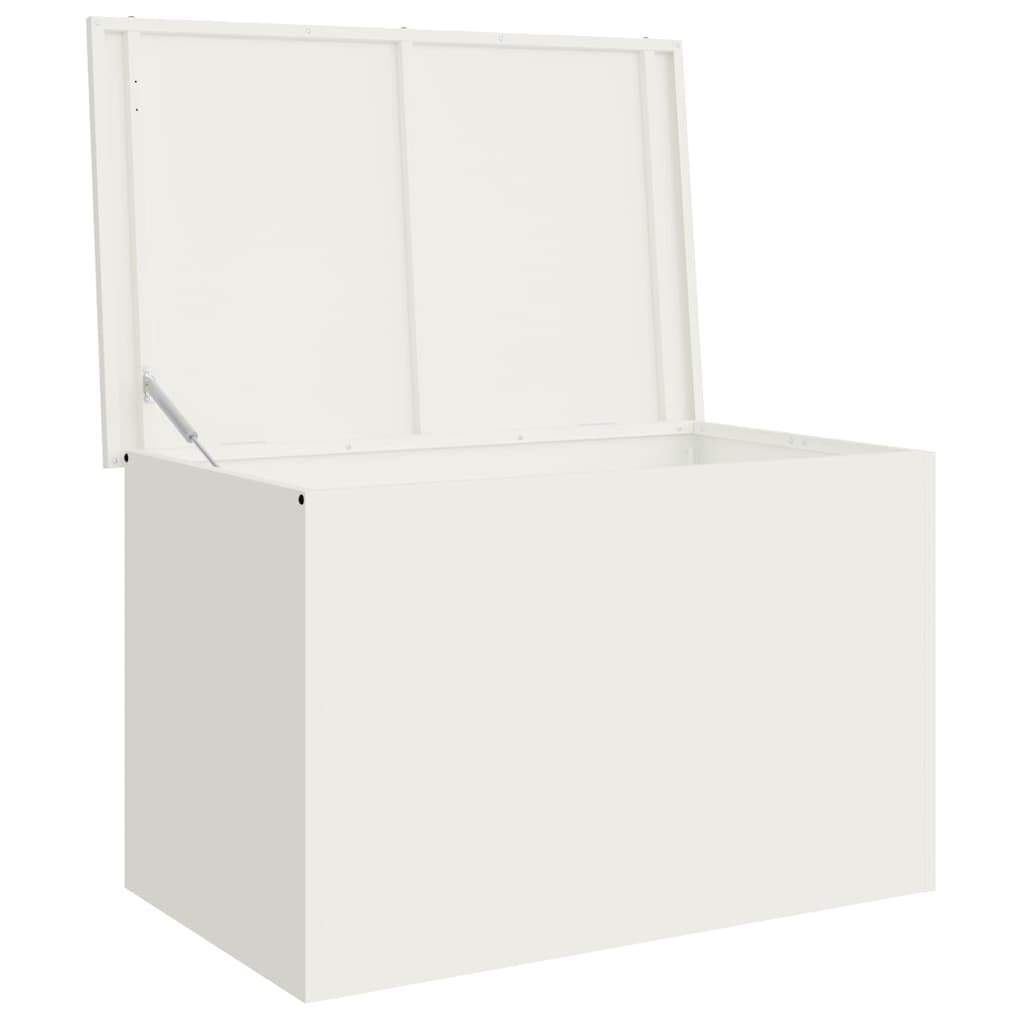 vidaXL Cutie de depozitare exterioară Alb 80 x 50.5 x 50 cm vidaXL Cutie de depozitare exterioară Alb 80 x 50.5 x 50 cm