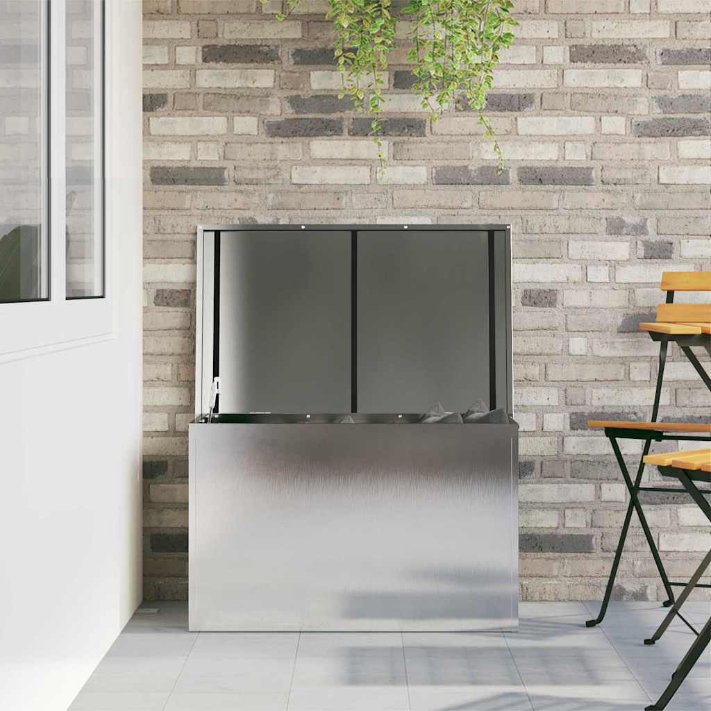 vidaXL Cutie de depozitare exterioară Argintiu 80 x 50,5 x 50 cm Oțel