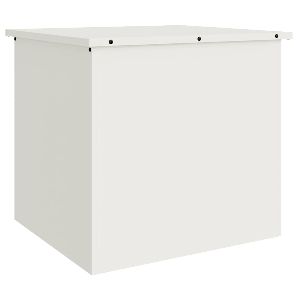 vidaXL Cutie de depozitare exterioară Alb 55 x 50,5 x 50 cm Oțel