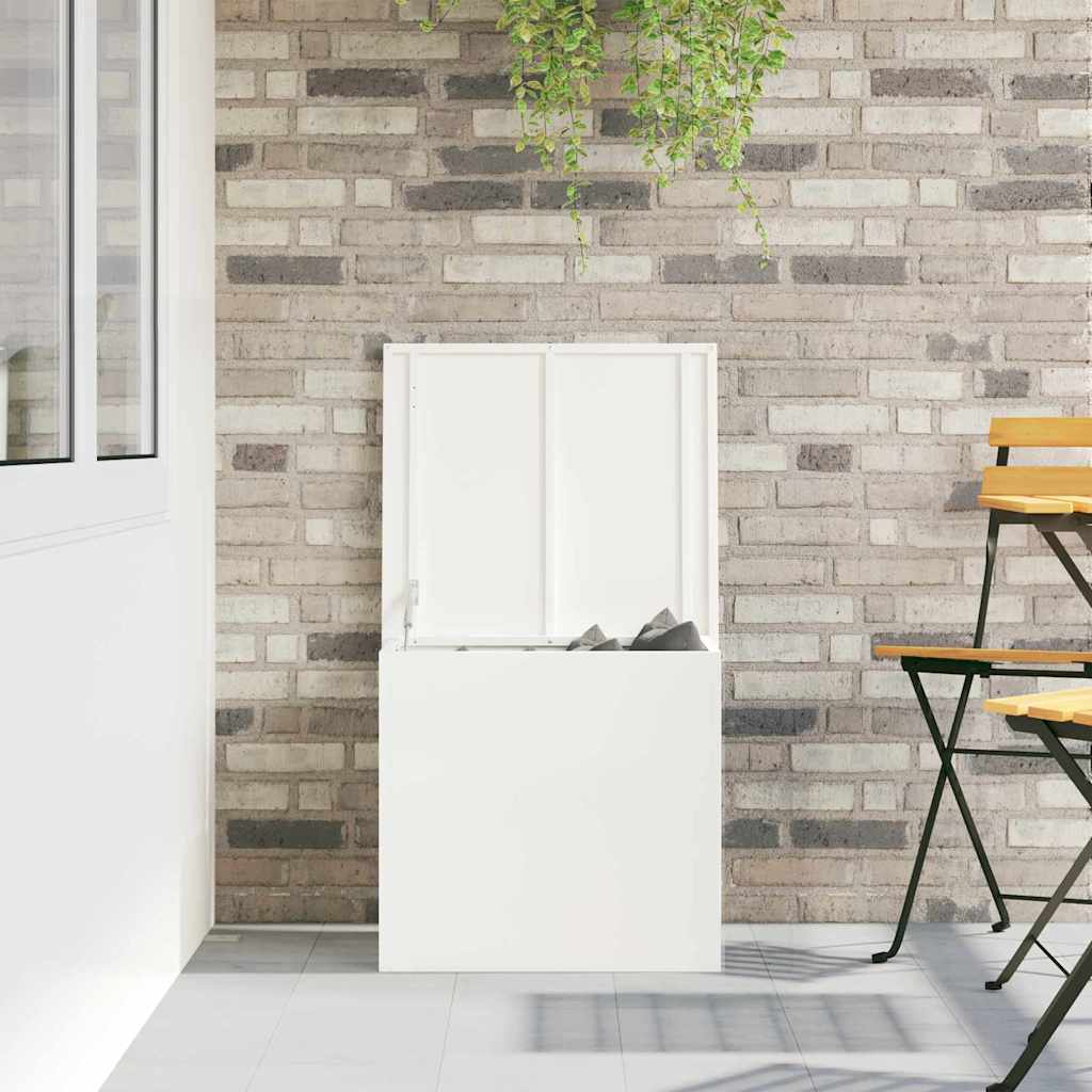 vidaXL Cutie de depozitare exterioară Alb 55 x 50,5 x 50 cm Oțel