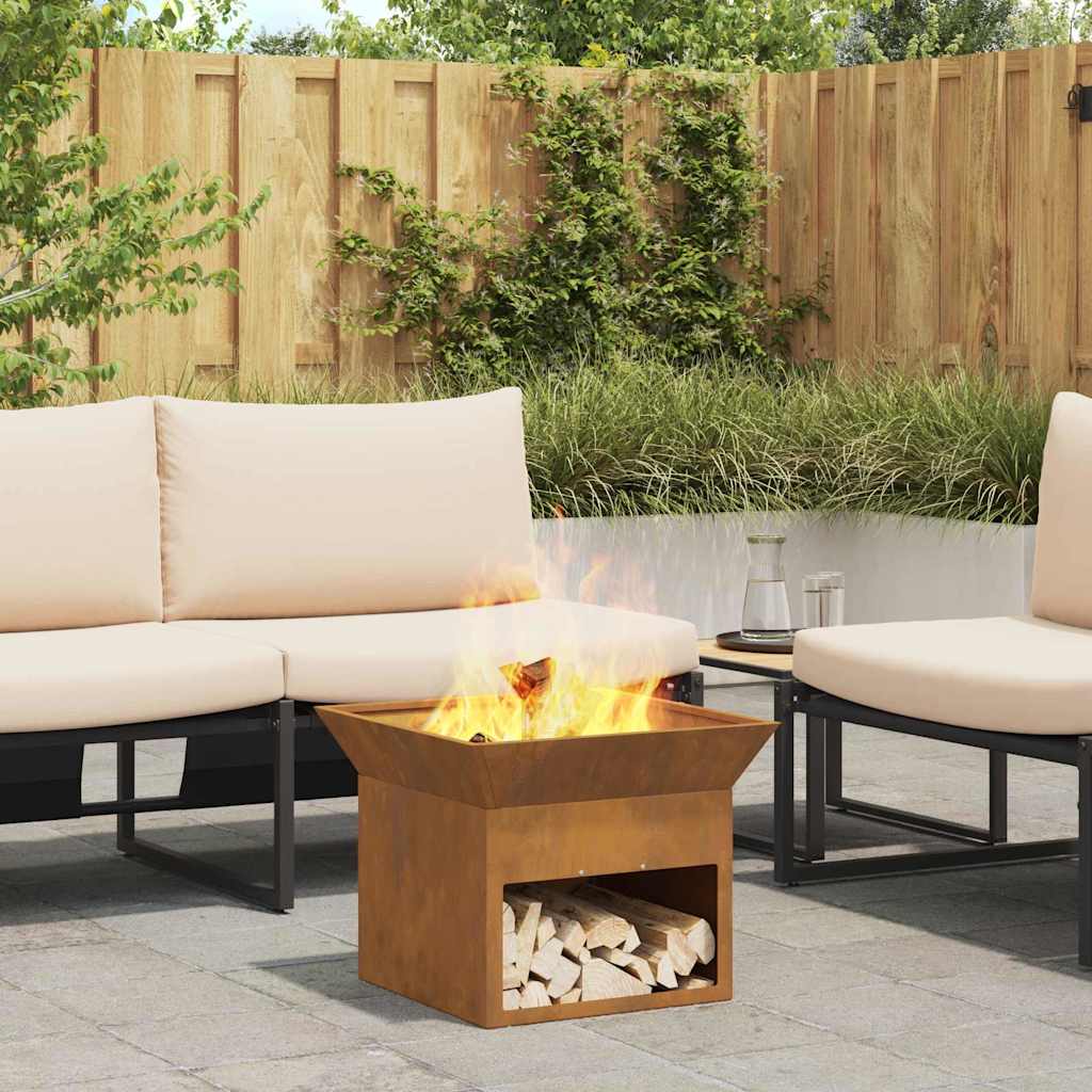 vidaXL Cuptor de foc Ruginit 50 x 50 x 40 cm vidaXL Cuptor de foc Ruginit 50 x 50 x 40 cm