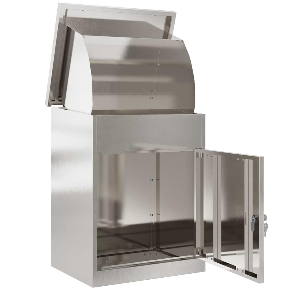 vidaXL Cutie pentru colet Negru 47.5 x 38 x 59 cm Oţel inoxidabil