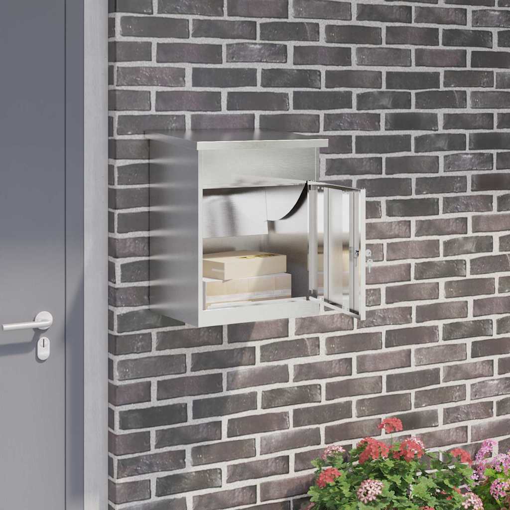 vidaXL Cutie pentru colet Negru 47.5 x 38 x 59 cm Oţel inoxidabil