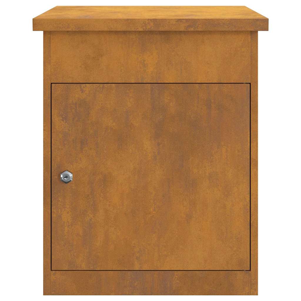 vidaXL Cutie pentru colet cu depozitare Ruginit 47.5 x 38 x 59 cm