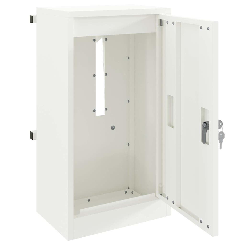 vidaXL cutie poștală cu depozitare cu ușă Alb 30 x 20 x 55 cm Oțel