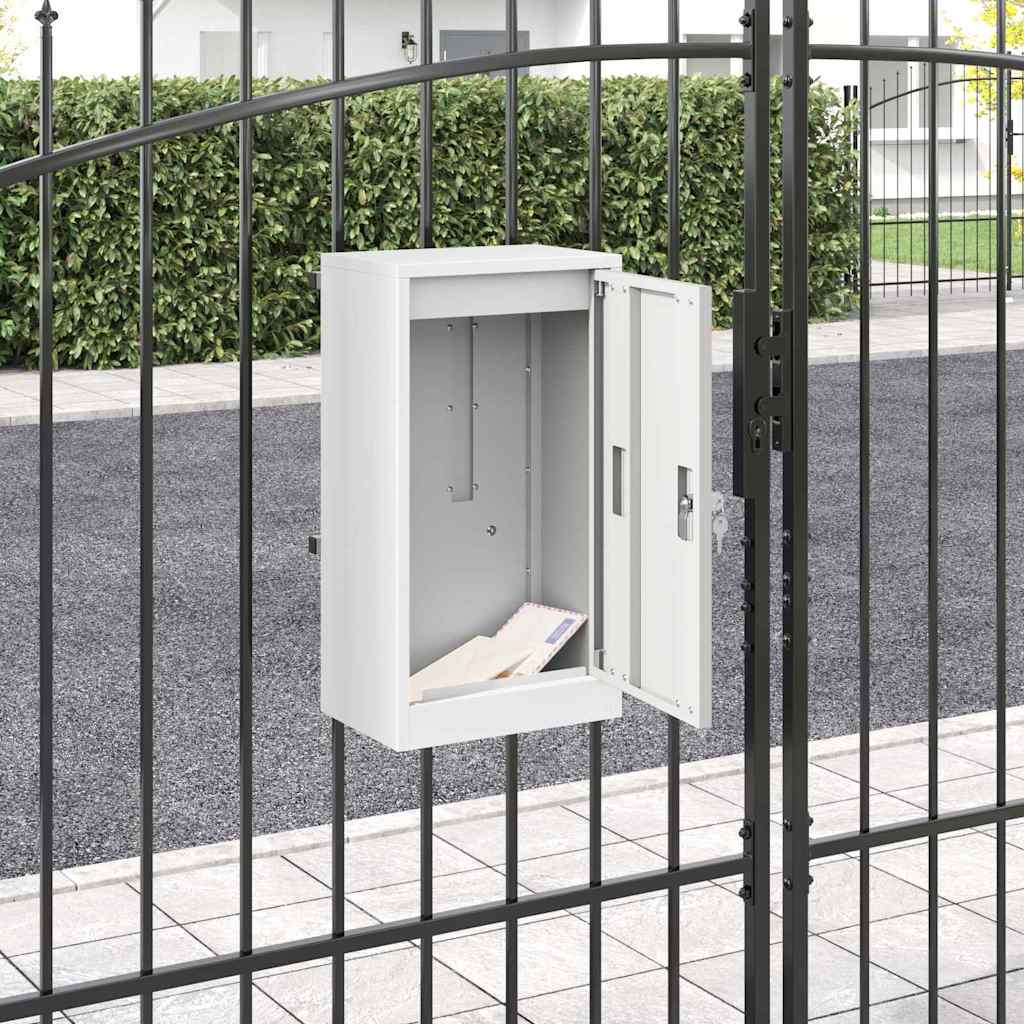 vidaXL cutie poștală cu depozitare cu ușă Alb 30 x 20 x 55 cm Oțel