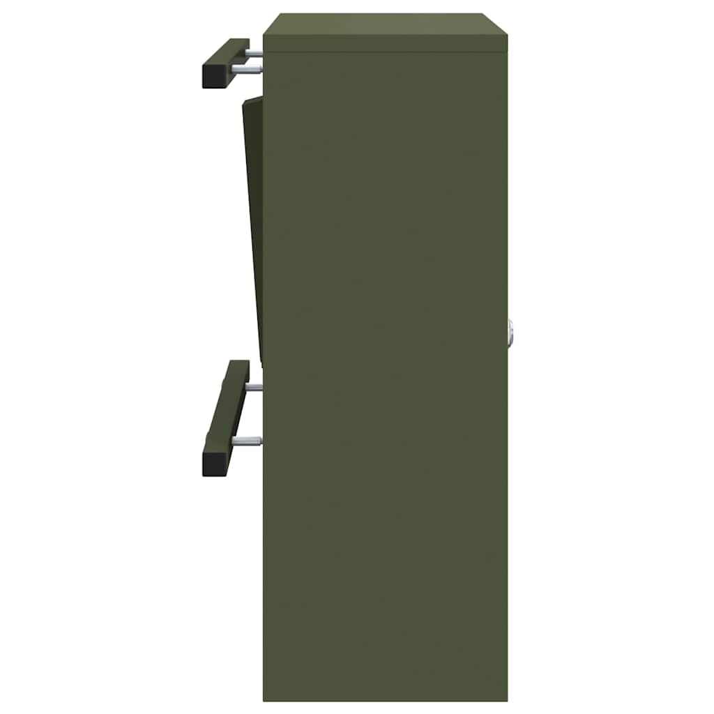 vidaXL cutie poștală cu depozitare Olivengrønn 30 x 20 x 55 cm Oțel