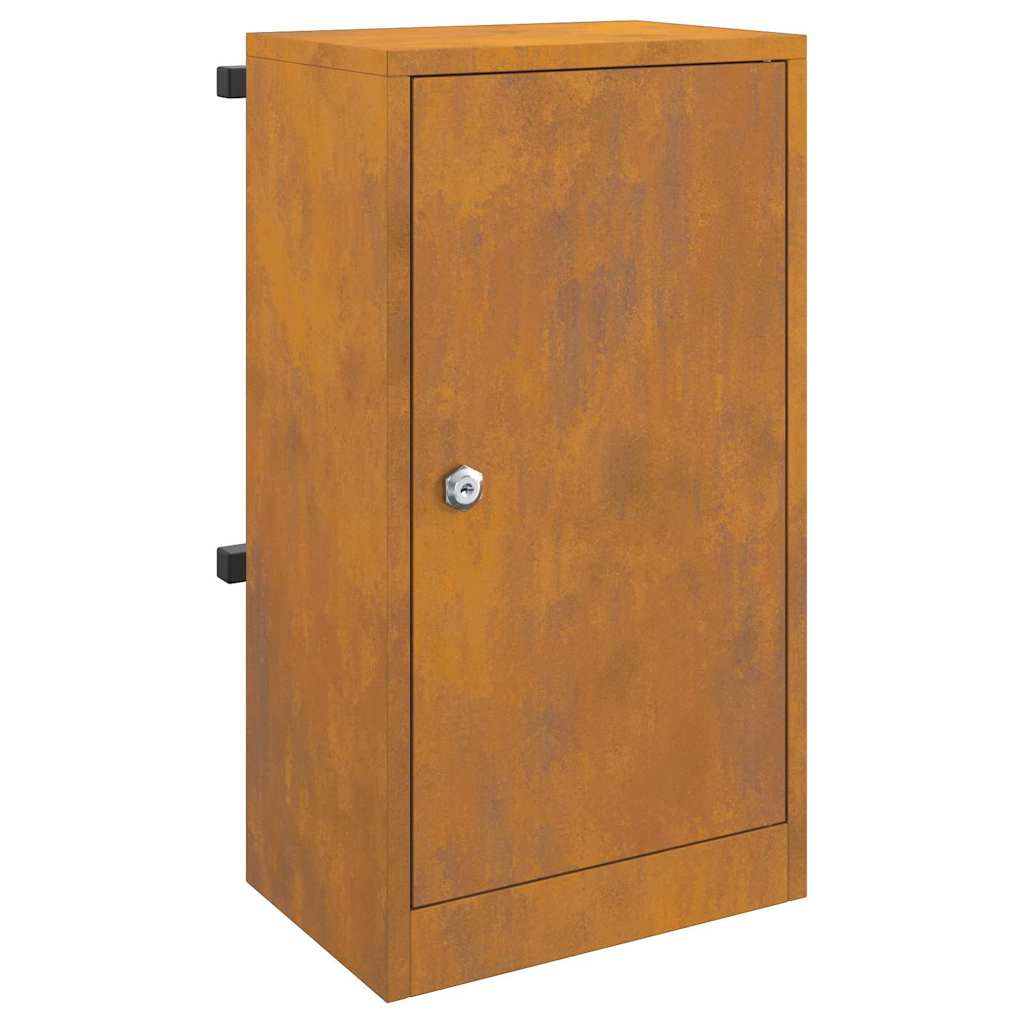 vidaXL cutie poștală cu depozitare cu ușă Ruginit 30 x 20 x 55 cm