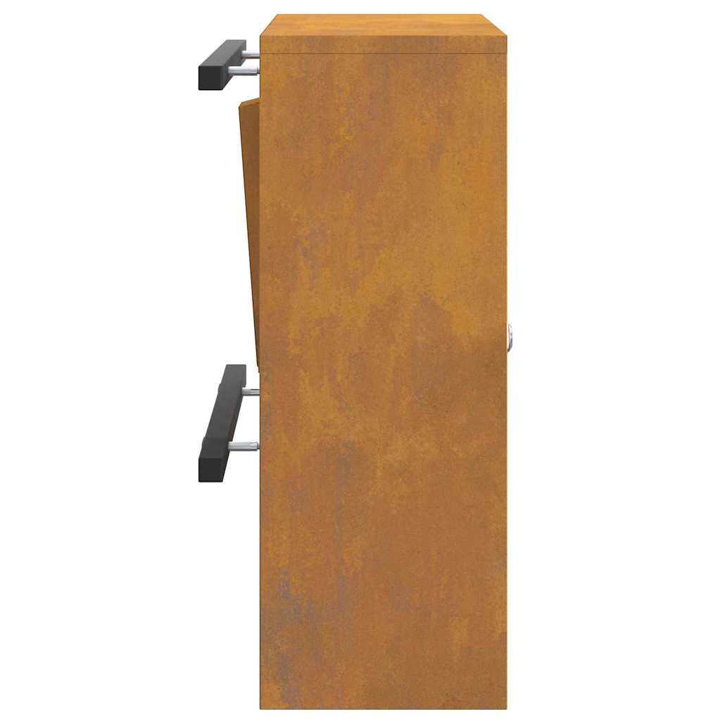 vidaXL cutie poștală cu depozitare cu ușă Ruginit 30 x 20 x 55 cm
