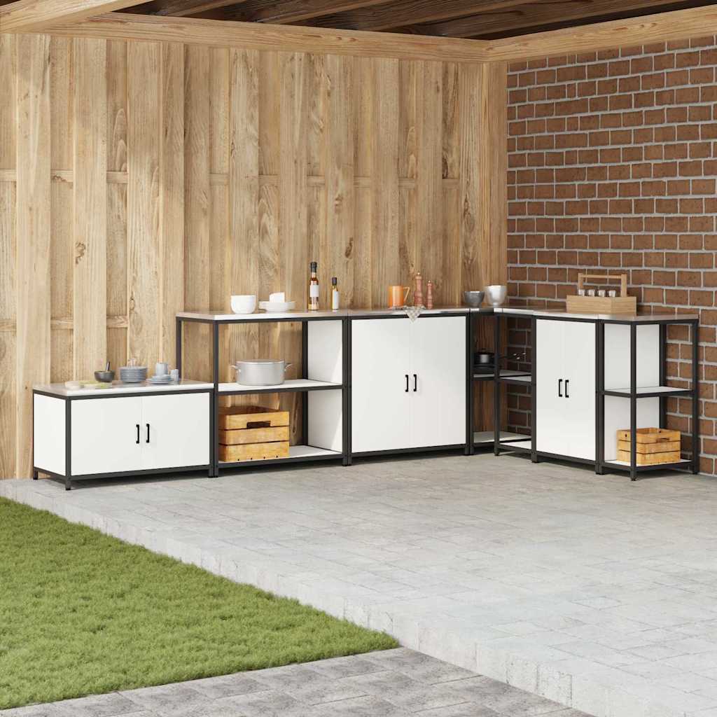 vidaXL Raft de depozitare pentru bucătărie Alb 60 x 50 x 92 cm Oţel