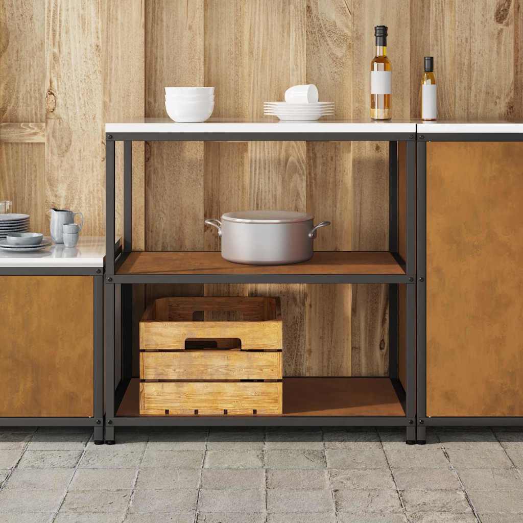 vidaXL Raft de depozitare pentru bucătărie Ruginit 60 x 50 x 92 cm