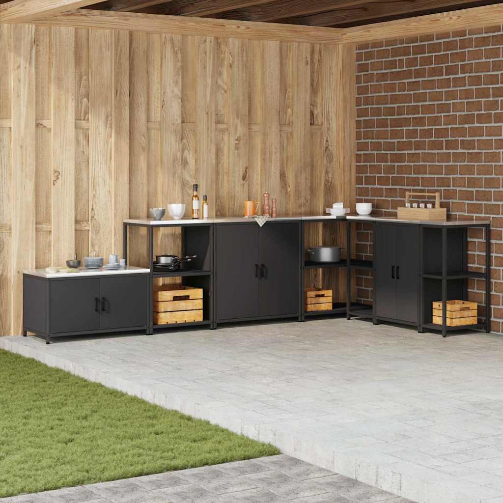 vidaXL Raft de depozitare pentru bucătărie Negru 60 x 50 x 92 cm Oţel