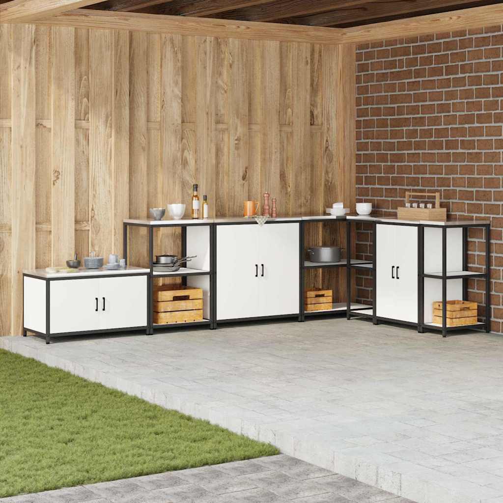 vidaXL Raft de depozitare pentru bucătărie Alb 60 x 50 x 92 cm Oţel