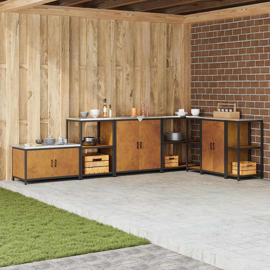 vidaXL Raft de depozitare pentru bucătărie Ruginit 60 x 50 x 92 cm vidaXL Raft de depozitare pentru bucătărie Ruginit 60 x 50 x 92 cm
