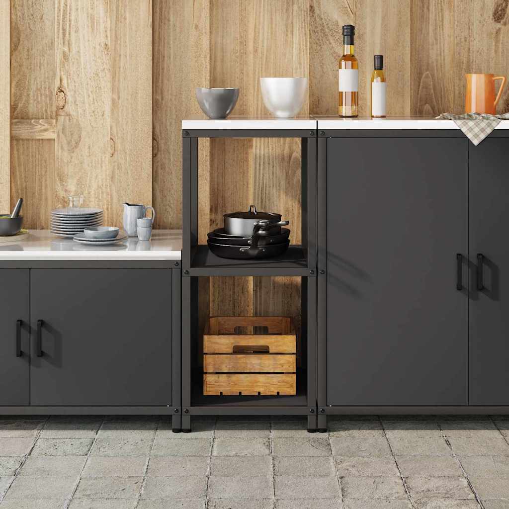 vidaXL Raft de depozitare pentru bucătărie Negru 60 x 50 x 92 cm Oţel