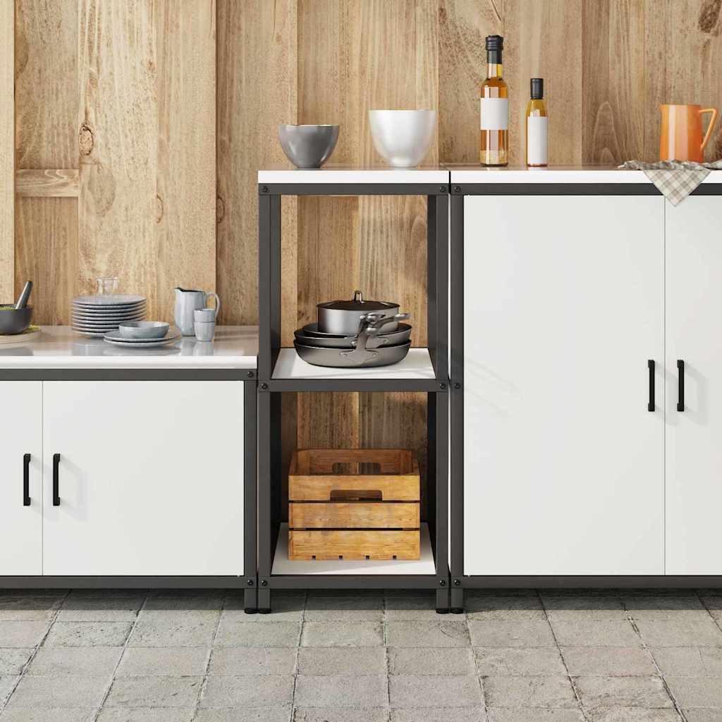 vidaXL Raft de depozitare pentru bucătărie Alb 60 x 50 x 92 cm Oţel