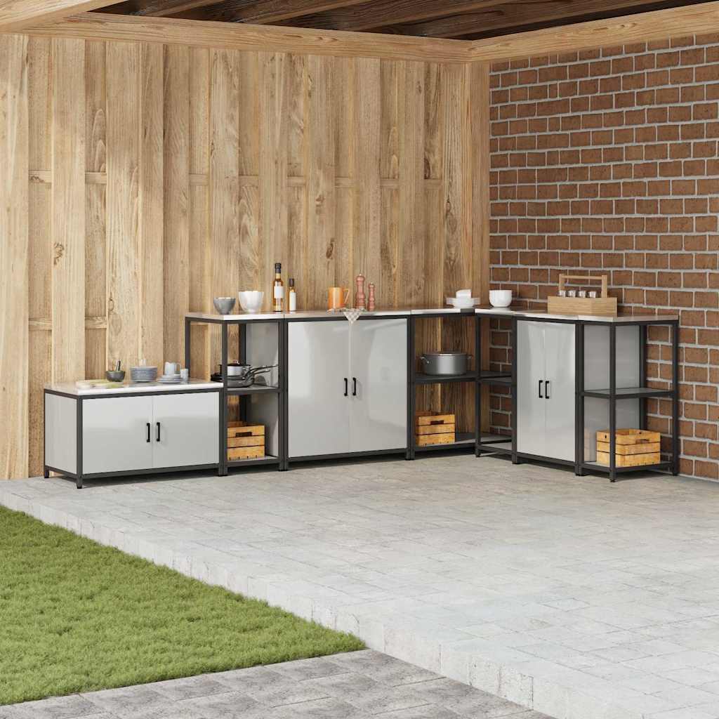 vidaXL Raft de depozitare pentru bucătărie Argintiu 60 x 50 x 92 cm