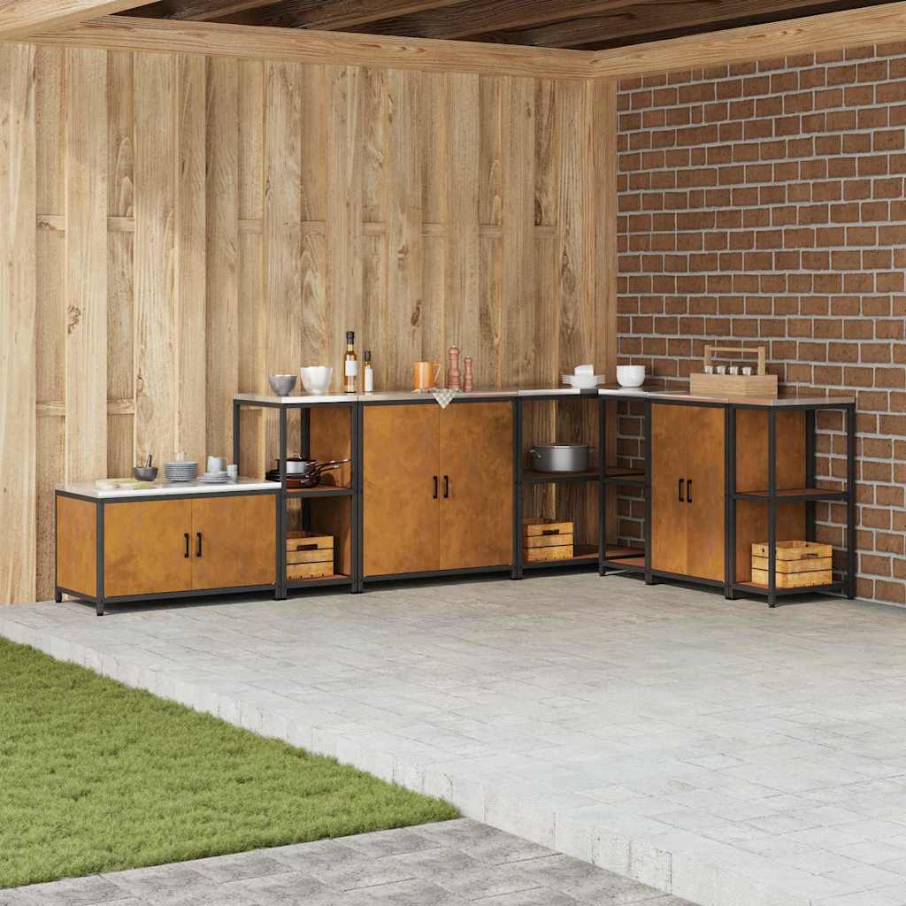 vidaXL Raft de depozitare pentru bucătărie Ruginit 60 x 50 x 92 cm