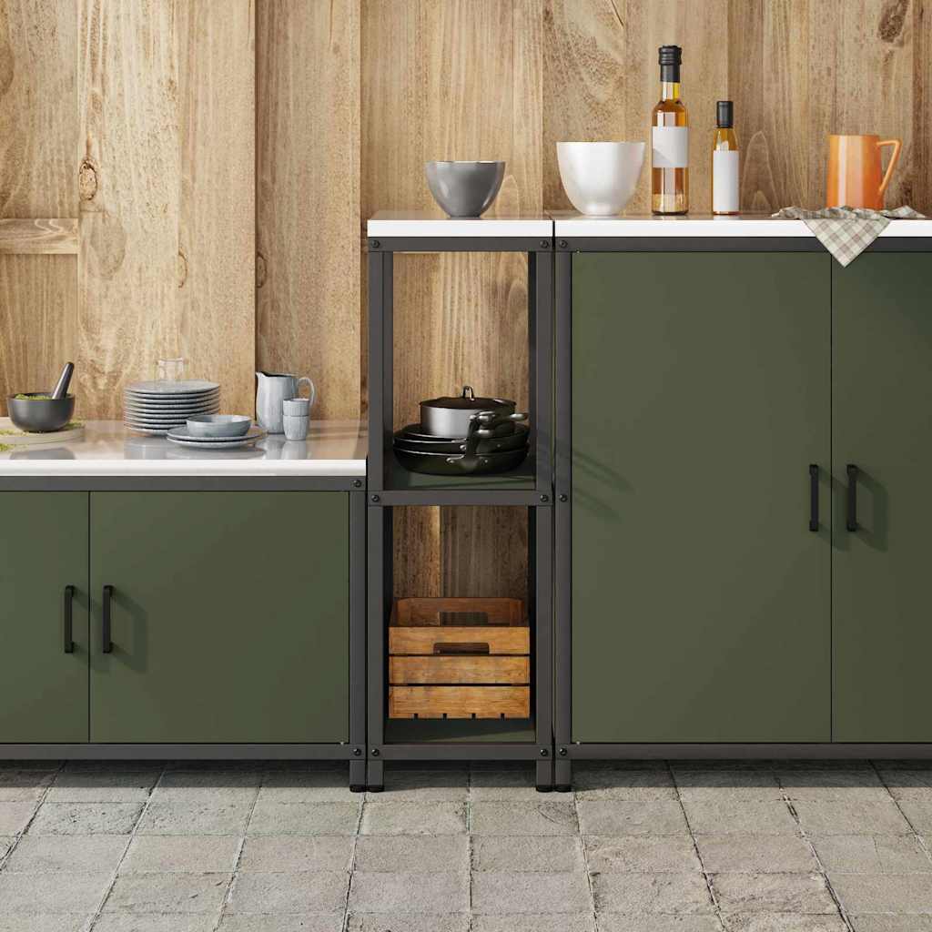 vidaXL Raft de depozitare pentru bucătărie Verde oliv 60 x 50 x 92 cm