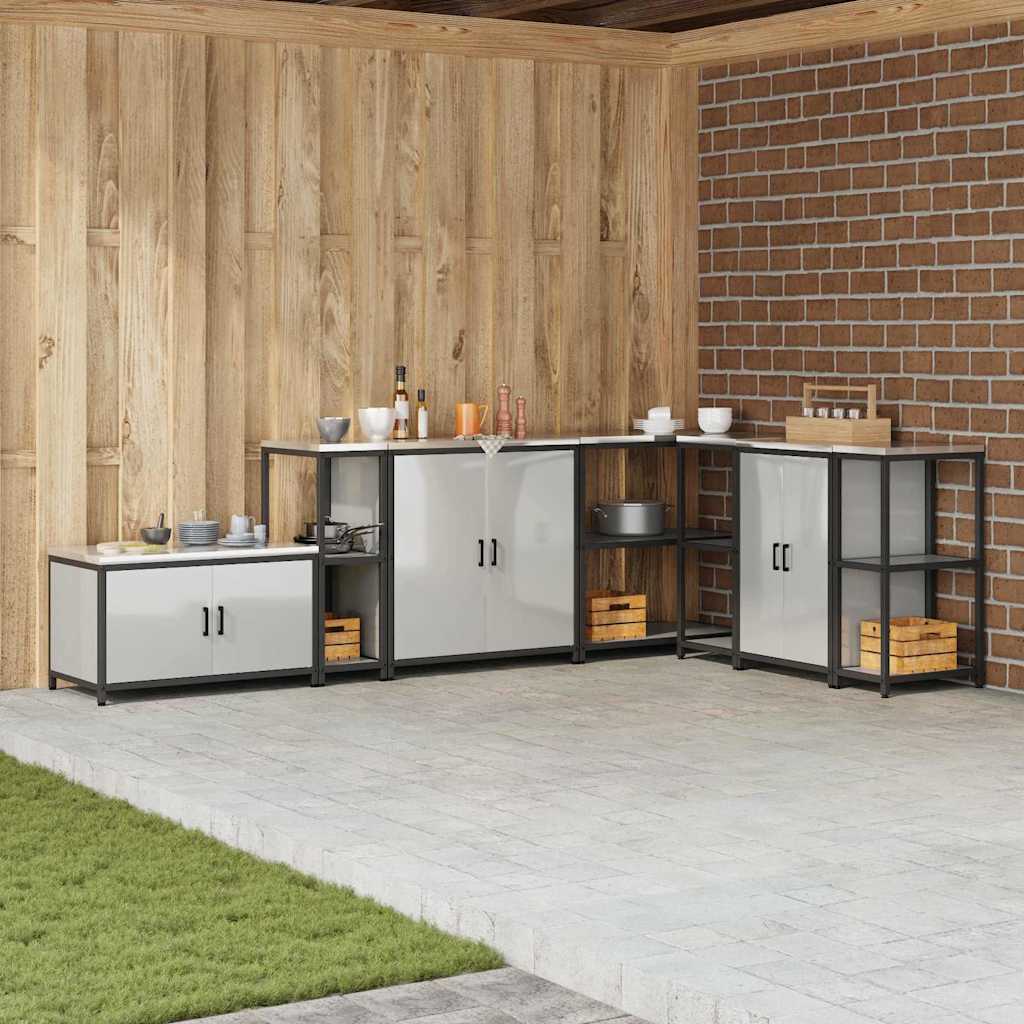 vidaXL Raft de depozitare pentru bucătărie Argintiu 60 x 50 x 92 cm