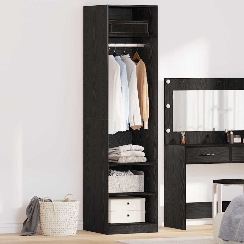 vidaXL Dulap cu raft cu depozitare Stejar negru 50 x 50 x 200 cm Lemn compozit vidaXL Dulap cu raft cu depozitare Stejar negru 50 x 50 x 200 cm Lemn compozit