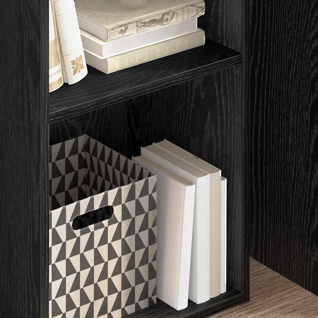 vidaXL Raft pentru cărți Stejar Negru 40 x 30 x 77 cm Lemn compozit