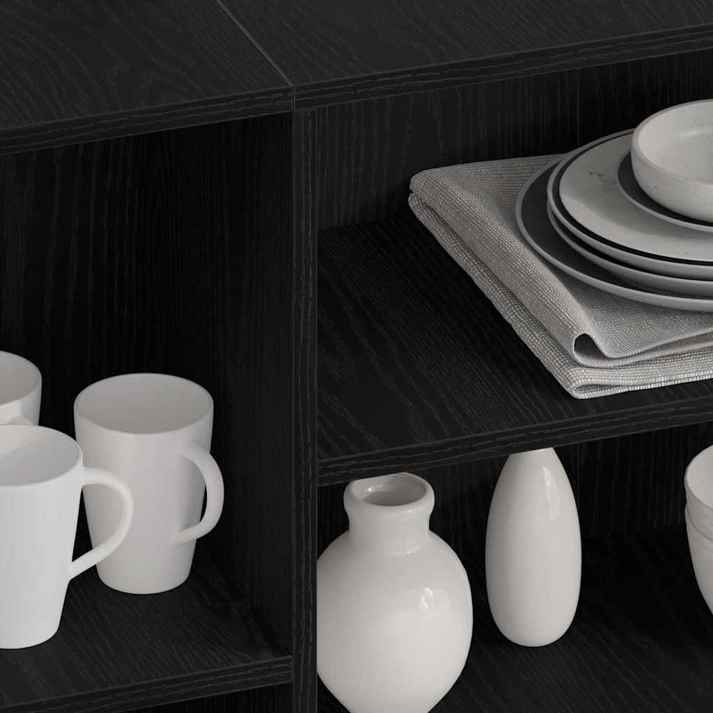 vidaXL Bufet Stejar negru 120 x 30 x 75 cm Lemn compozit