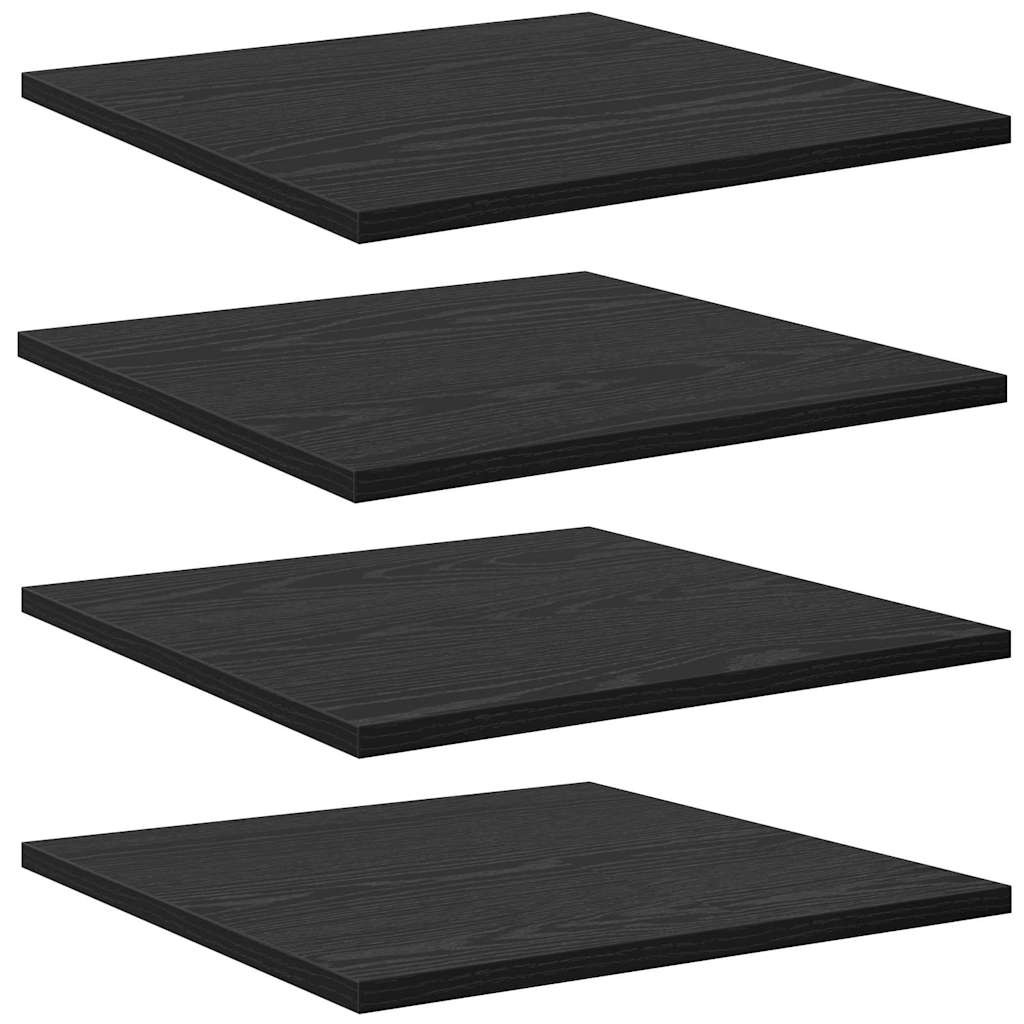 vidaXL Raft pentru cărți 4 pcs Negru 40 x 40 x 1,5 cm Lemn compozit